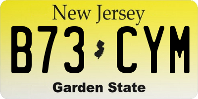 NJ license plate B73CYM