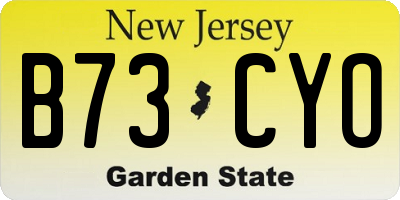 NJ license plate B73CYO