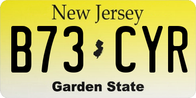 NJ license plate B73CYR