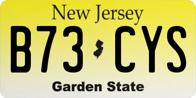 NJ license plate B73CYS