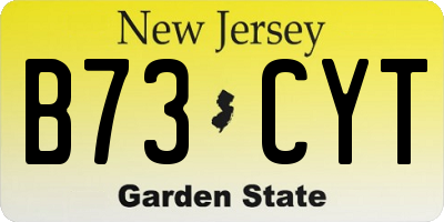 NJ license plate B73CYT