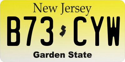 NJ license plate B73CYW