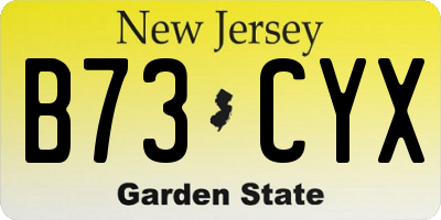 NJ license plate B73CYX
