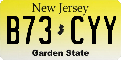 NJ license plate B73CYY