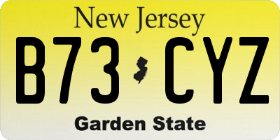 NJ license plate B73CYZ