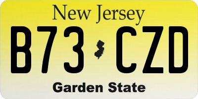 NJ license plate B73CZD