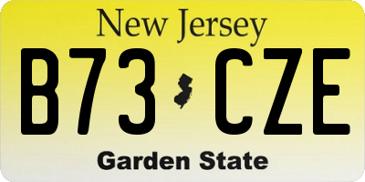 NJ license plate B73CZE