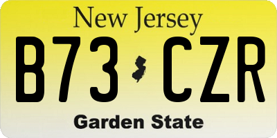 NJ license plate B73CZR