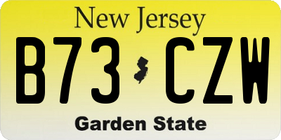 NJ license plate B73CZW
