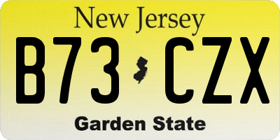 NJ license plate B73CZX