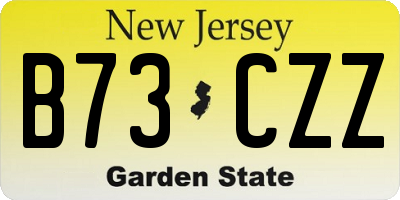 NJ license plate B73CZZ