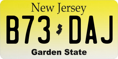 NJ license plate B73DAJ