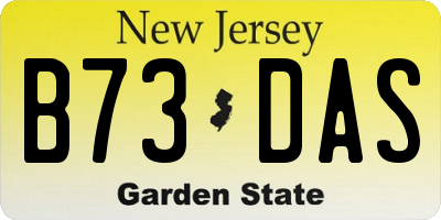 NJ license plate B73DAS