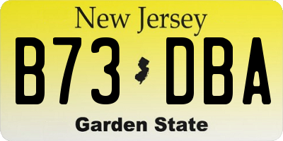 NJ license plate B73DBA