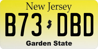 NJ license plate B73DBD