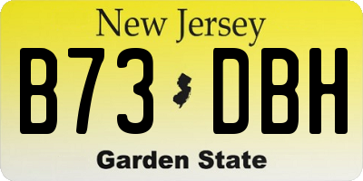 NJ license plate B73DBH
