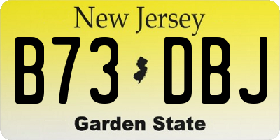 NJ license plate B73DBJ