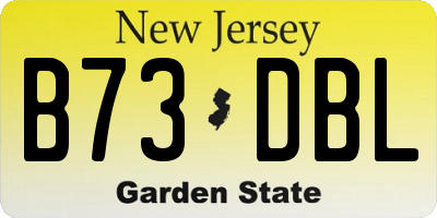 NJ license plate B73DBL