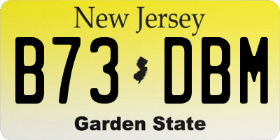 NJ license plate B73DBM