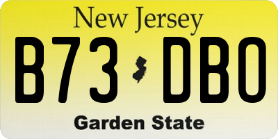 NJ license plate B73DBO