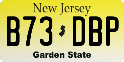 NJ license plate B73DBP
