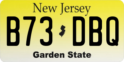 NJ license plate B73DBQ
