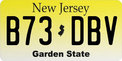NJ license plate B73DBV