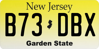 NJ license plate B73DBX