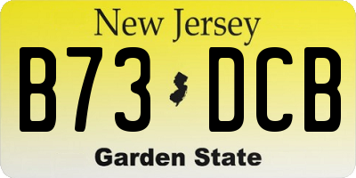 NJ license plate B73DCB