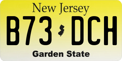 NJ license plate B73DCH