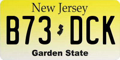 NJ license plate B73DCK