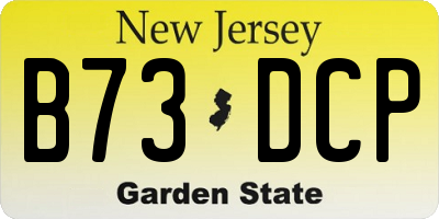 NJ license plate B73DCP