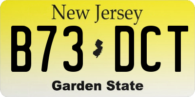 NJ license plate B73DCT