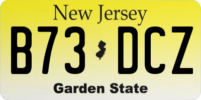 NJ license plate B73DCZ