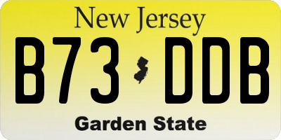 NJ license plate B73DDB