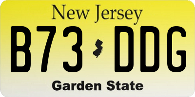 NJ license plate B73DDG