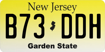 NJ license plate B73DDH
