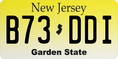 NJ license plate B73DDI