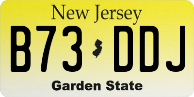 NJ license plate B73DDJ