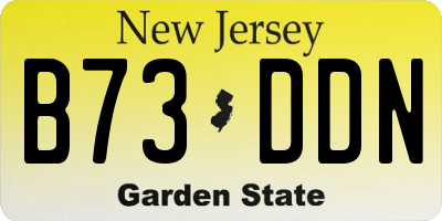 NJ license plate B73DDN