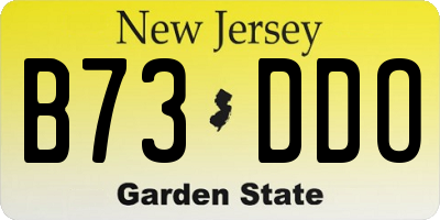 NJ license plate B73DDO