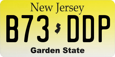 NJ license plate B73DDP