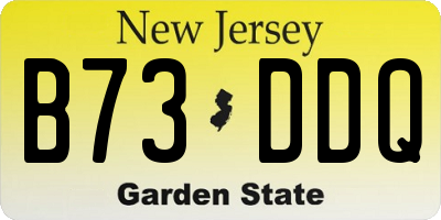 NJ license plate B73DDQ