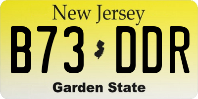 NJ license plate B73DDR