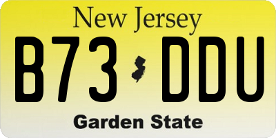 NJ license plate B73DDU