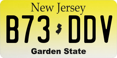 NJ license plate B73DDV