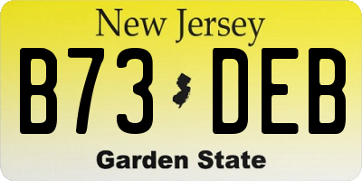 NJ license plate B73DEB