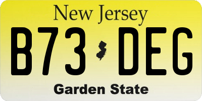 NJ license plate B73DEG