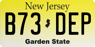 NJ license plate B73DEP