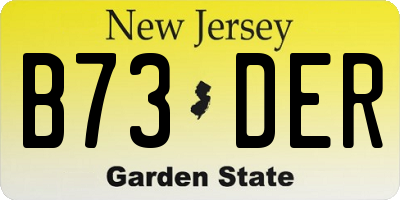 NJ license plate B73DER